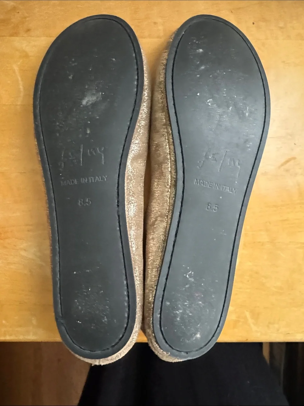 FS/NY French Sole Metallic Gold Ballet Flats size 8.5